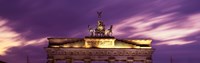 Brandenburg Gate against a pink sky, Berlin, Germany Fine Art Print