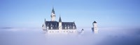 Castle covered with fog, Neuschwanstein Castle, Bavaria, Germany Fine Art Print