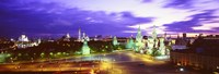 Russia, Moscow, Red Square at night Fine Art Print