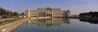 Austria, Vienna, Belvedere Palace, View of a manmade lake outside a vintage building Fine Art Print