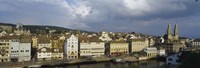 High Angle View Of A City, Grossmunster Cathedral, Zurich, Switzerland Fine Art Print