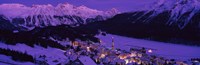 High angle view of a village, St. Moritz, Switzerland Fine Art Print