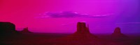 Rock Formations with Pink Sky, Monument Valley, Arizona, USA Fine Art Print