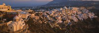 High angle view of buildings in a town, Fira, Santorini, Cyclades Islands, Greece Fine Art Print