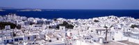 Aerial View of Mykonos and Mediterranean Sea, Greece Fine Art Print