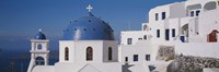 Greece, Santorini, Fira, Church of Anastasis, Blue dome on a Church Fine Art Print