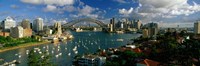 Harbor And City And Bridge, Sydney, Australia Fine Art Print