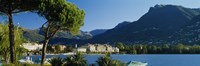 City on the waterfront, Lake Lugano, Lugano, Switzerland Fine Art Print