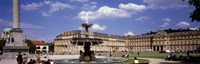 Fountain in front of a palace, Schlossplatz, Stuttgart, Germany Fine Art Print