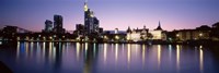 Skyline In Evening, Main River, Frankfurt, Germany Fine Art Print