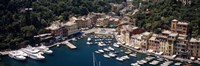 High angle view of boats docked at a harbor, Italian Riviera, Portofino, Italy by Panoramic Images - 27" x 9"