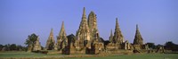 Temples in a field, Wat Chaiwatthanaram, Ayutthaya Historical Park, Ayutthaya, Thailand by Panoramic Images - 27" x 9"