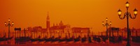 Gondolas moored at a dock, San Giorgio Maggiore, Venice, Italy by Panoramic Images - 27" x 9"