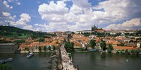 Aerial view of Charles Bridge Prague Czech Republic Fine Art Print