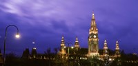 Austria, Vienna, Rathaus, night Fine Art Print