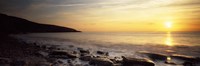 Sunset over the sea, Celtic Sea, Wales Fine Art Print