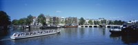 High angle view of a ferry in a lake, Amsterdam, Netherlands Fine Art Print