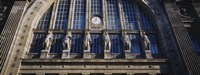 Low angle view of statues on a railroad station building, Gare Du Nord, Paris, France Fine Art Print