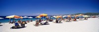 Tourists on the beach, Porto Carras, Sithonia, Chalkidiki, Greece Fine Art Print