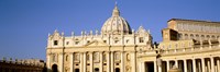 Facade of a basilica, St. Peter's Basilica, St. Peter's Square, Vatican City, Rome, Lazio, Italy Fine Art Print