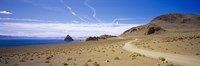 Dirt road on a landscape, Pyramid Lake, Nevada, USA Fine Art Print