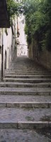Narrow staircase to a street, Girona, Costa Brava, Catalonia, Spain Fine Art Print
