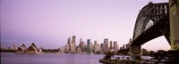 Sydney Harbor Bridge with Purple Sky, Sydney, Australia Fine Art Print