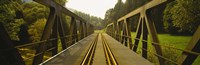 Railroad tracks passing through a bridge, Germany Fine Art Print