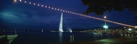 Fountain at night, Jet D'eau, Geneva, Switzerland by Panoramic Images - 27" x 9" - $28.99