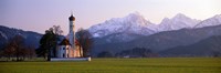 St Coloman Church and Alps Schwangau Bavaria Germany by Panoramic Images - 27" x 9"