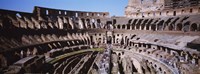 High angle view of tourists in an amphitheater, Colosseum, Rome, Italy Fine Art Print