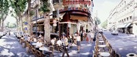 Group of people at a sidewalk cafe, Paris, France Fine Art Print