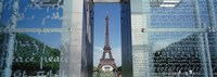 Eiffel Tower through a Window, Paris, France by Panoramic Images - 27" x 9" - $28.99