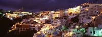 Town at night, Santorini, Greece Fine Art Print