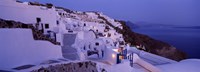 Buildings in a city at dusk, Santorini, Cyclades Islands, Greece Fine Art Print