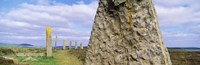 Ring Of Brodgar with view of a loch, Orkney Islands, Scotland, United Kingdom Fine Art Print