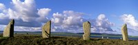 4 stone pillars in the Ring Of Brodgar, Orkney Islands, Scotland, United Kingdom by Panoramic Images - 27" x 9"