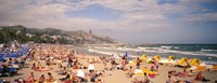 Tourists on the beach, Sitges, Spain Fine Art Print