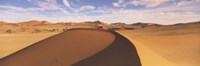 Sand dunes in an arid landscape, Namib Desert, Sossusvlei, Namibia Fine Art Print