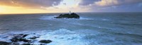 Lighthouse on an island, Godvery Lighthouse, Hayle, Cornwall, England Fine Art Print