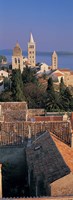 High angle view of a town, Rab Island, Croatia Fine Art Print