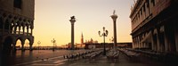 Low angle view of sculptures in front of a building, St. Mark's Square, Venice, Italy Fine Art Print