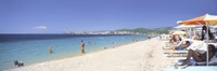 Tourist on the beach, Porto Carras, Neos Marmaras, Sithonia, Halkidiki, Greece Fine Art Print