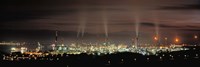 High angle view of oil refinery at lit up at night, La Linea De La Concepcion, Andalusia, Spain by Panoramic Images - 27" x 9" - $28.99