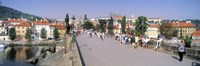 Tourists walking on a bridge, Charles Bridge, Prague, Czech Republic Fine Art Print