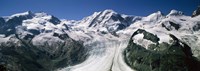 Snow Covered Mountain Range and Glacier, Matterhorn, Switzerland Fine Art Print