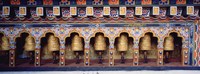 Prayer Wheels In A Temple, Chimi Lhakhang, Punakha, Bhutan Fine Art Print