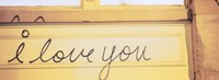 Close-up of I love you written on a wall Fine Art Print