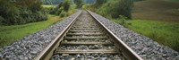 Railroad track passing through a landscape, Germany Fine Art Print