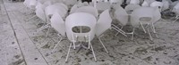 Plastic Chairs Around Tables In A Restaurant, Stuttgart, Baden-Wurttemberg, Germany Fine Art Print